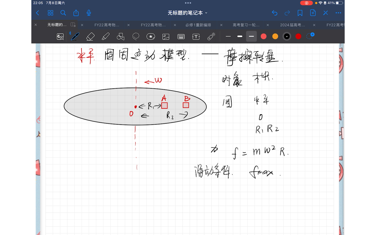 [图]【高中物理-每天知识点-圆周运动】水平模型1-摩擦转盘