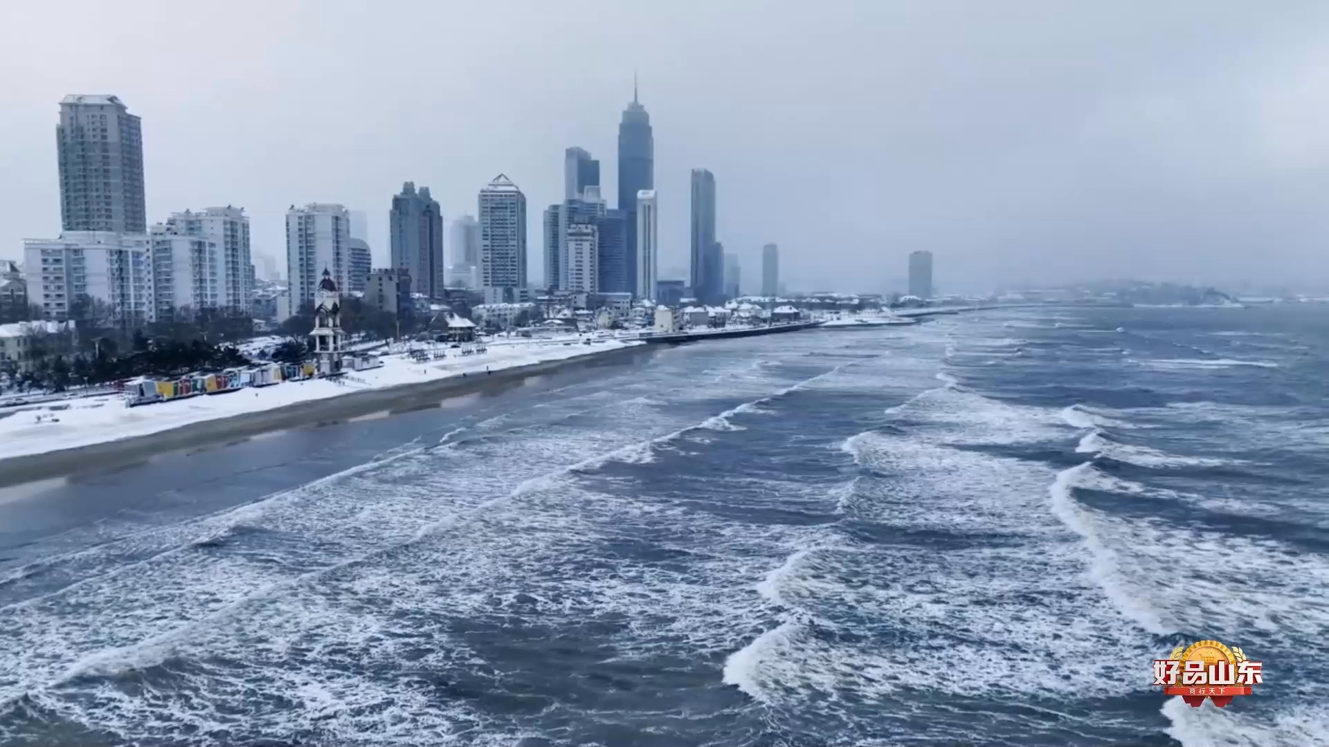 一半是雪一半是海 相约吧!在飘雪的时候来烟台看海哔哩哔哩bilibili