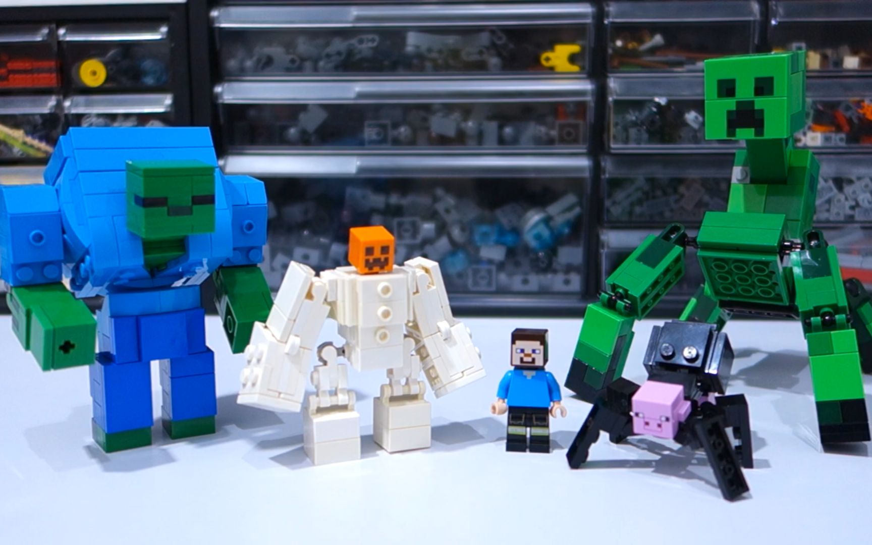 乐高moc教程 我的世界 突变生物 雪傀儡 拼搭指南_哔哩哔哩_bilibili