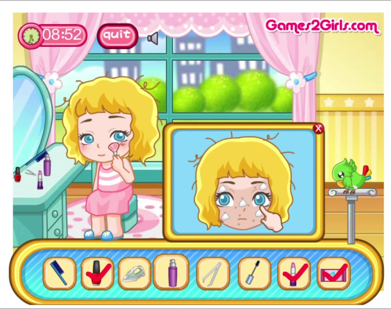 偷偷化妆小游戏【4399小游戏-忙碌的小女孩】