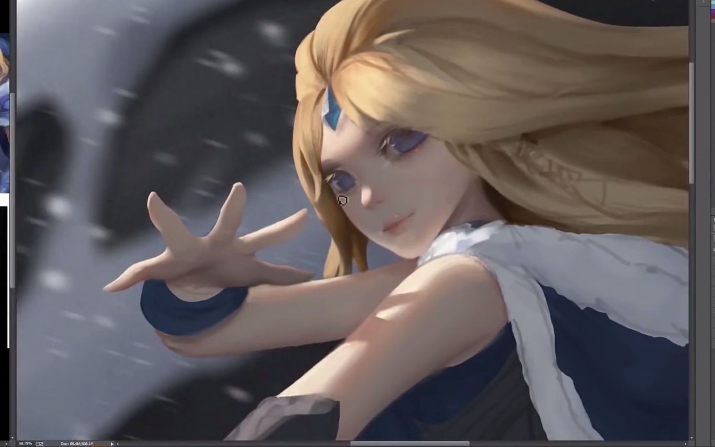 板绘dota2水晶室女的绘画过程crystalmaiden