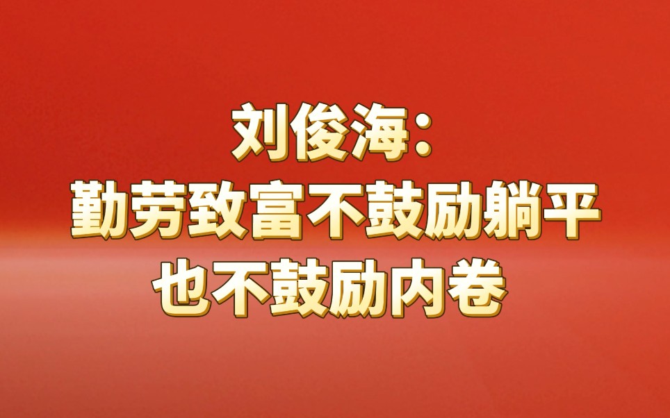 刘俊海:勤劳致富不鼓励躺平也不鼓励内卷.哔哩哔哩bilibili