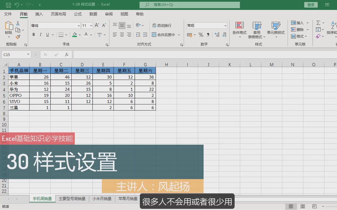 Excel基础教程30 样式设置 excel怎么做表格哔哩哔哩bilibili