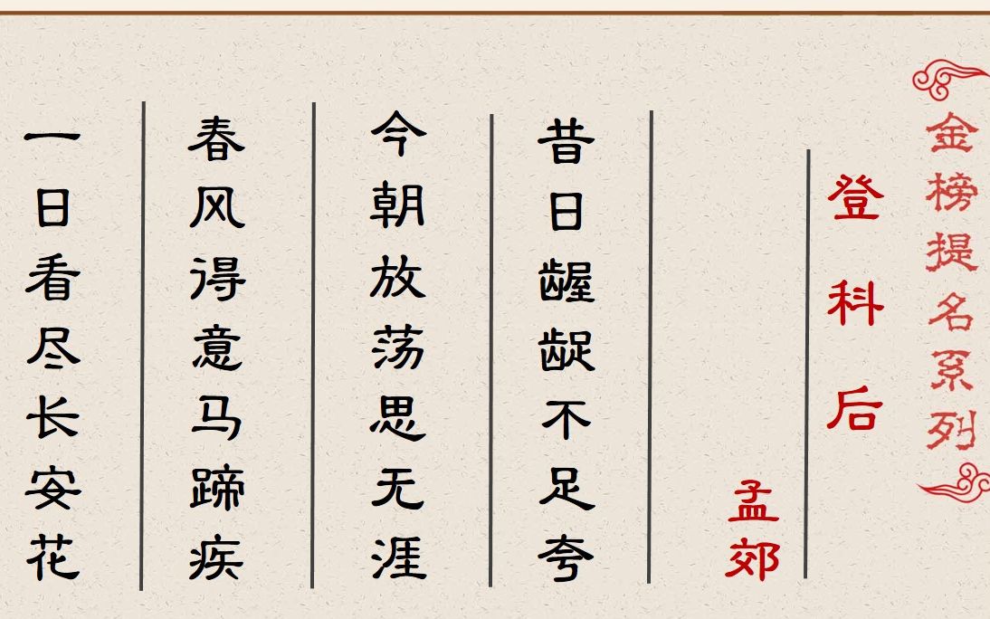 登科后 唐·孟郊 古诗微电影 诗词歌赋 中国水墨风 垕德载物_哔哩哔哩