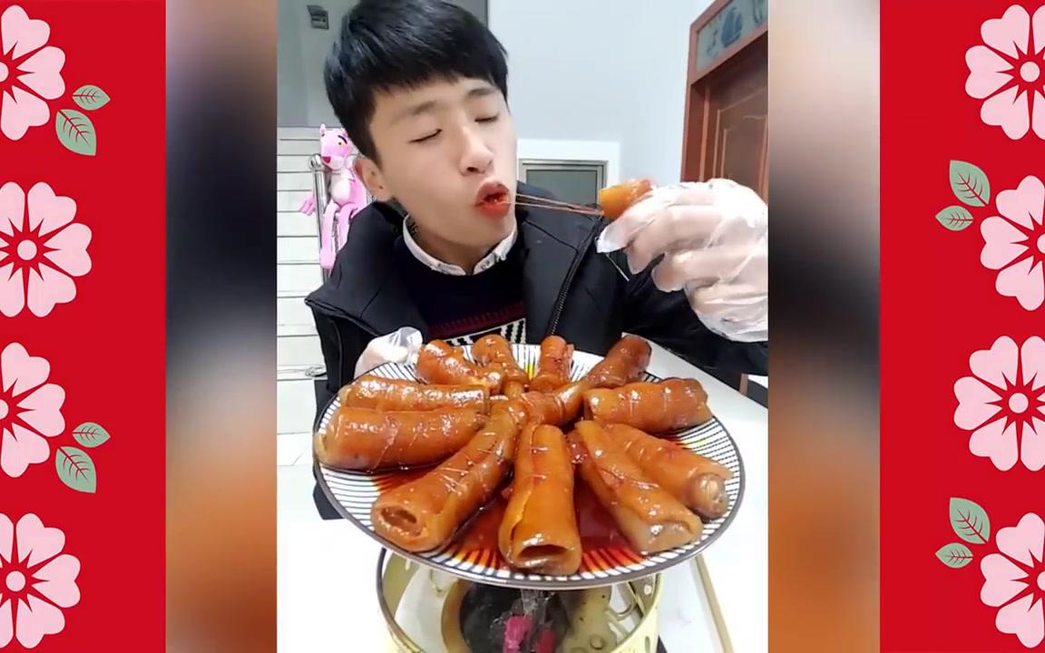 搞笑吃播大胃王吃肥肉来美容品尝中国美食什么都吃节目大热生命去吃
