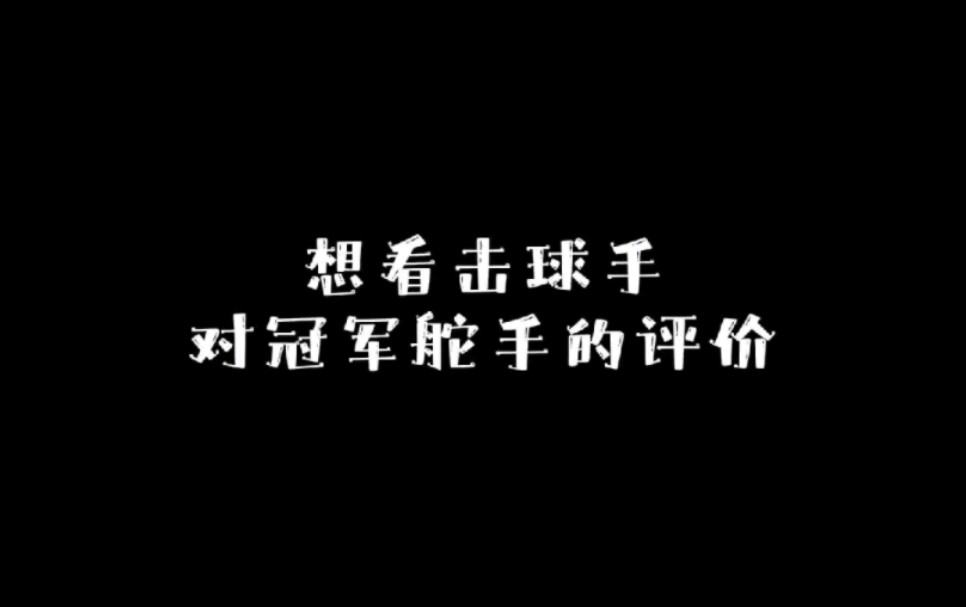 想看击球手对冠军舵手的评价