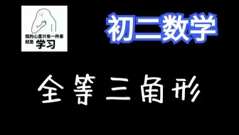 12讲搞定《全等三角形》【初二数学200讲】八年级数学全集：概念课、习题课 | 最全面的课程 | 持续更新中