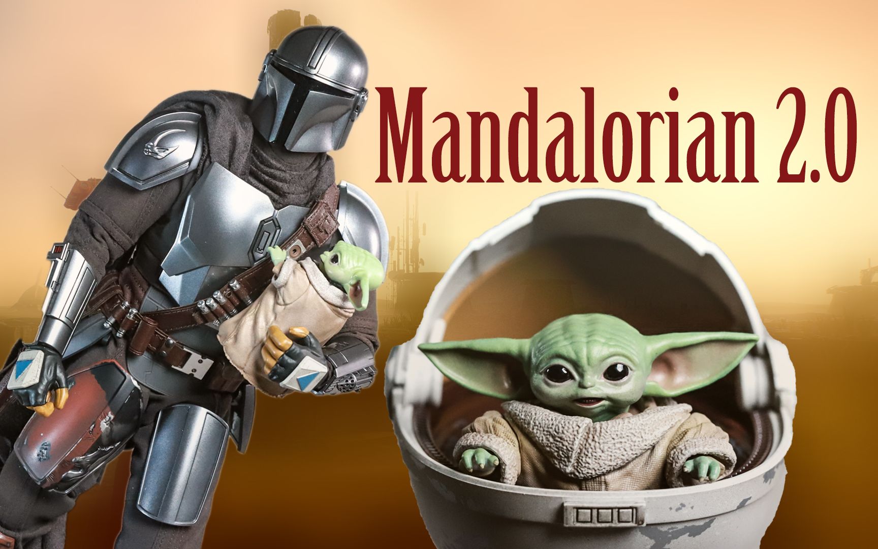 hottoys星战力作曼达洛人20尤达宝宝开箱微笑骑士