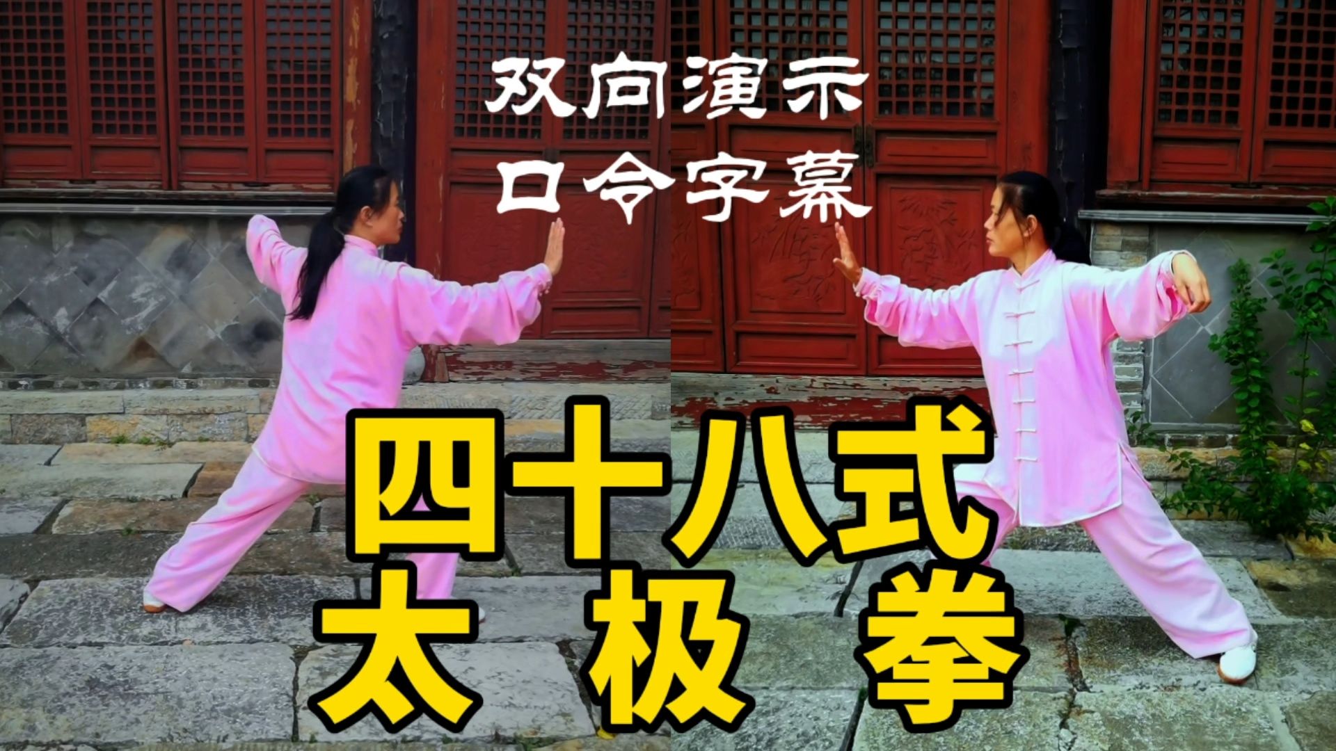 四十八式太极拳正面背面双向对照演示完整版(吴阿敏版口令字幕)哔哩哔哩bilibili