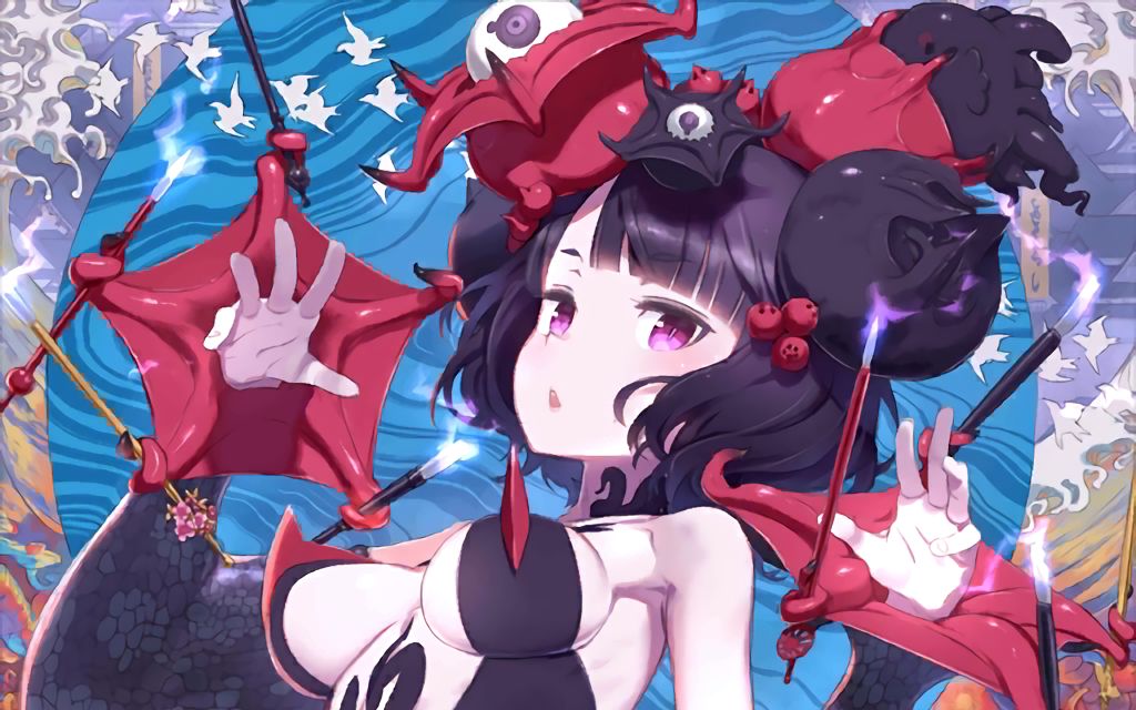 fgo泳装北斋——葛饰北斋(saber)宝具原画_哔哩哔哩_bilibili