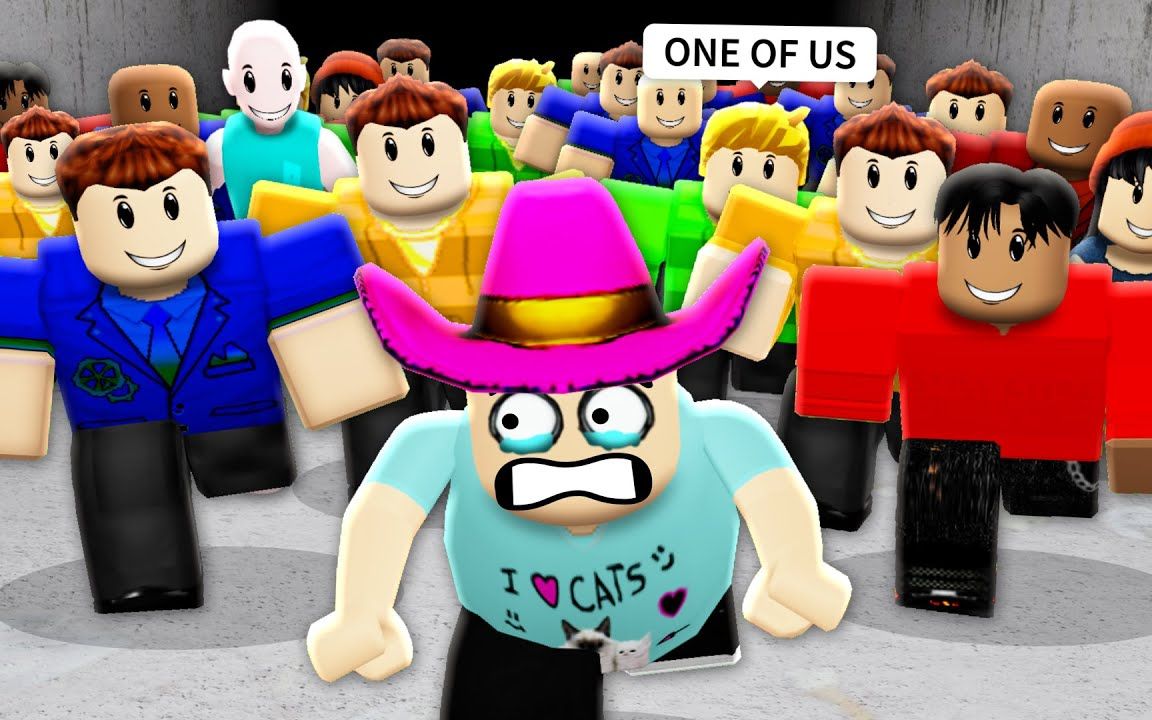 roblox微笑的人:身后有一群人要抓我!千万不能被感染!小飞象解说