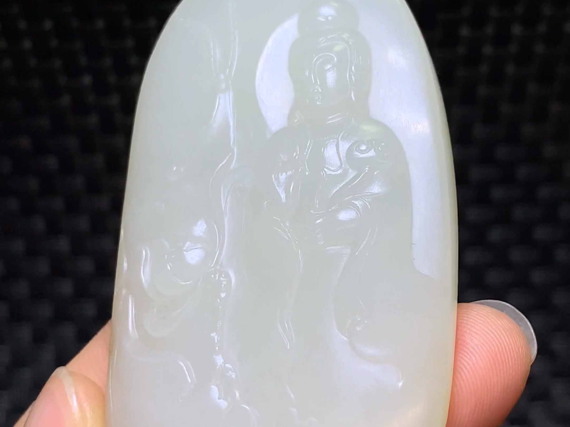 新疆和田玉花开见佛挂件