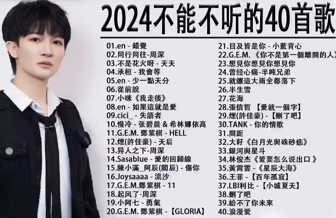 2024最火的歌曲合集40首【2024热门歌曲合集2024歌曲推荐2024经典音乐合集2024流行歌曲合集 2024抖音最火的歌曲合集2024抖音神曲2024抖哔哩哔哩...