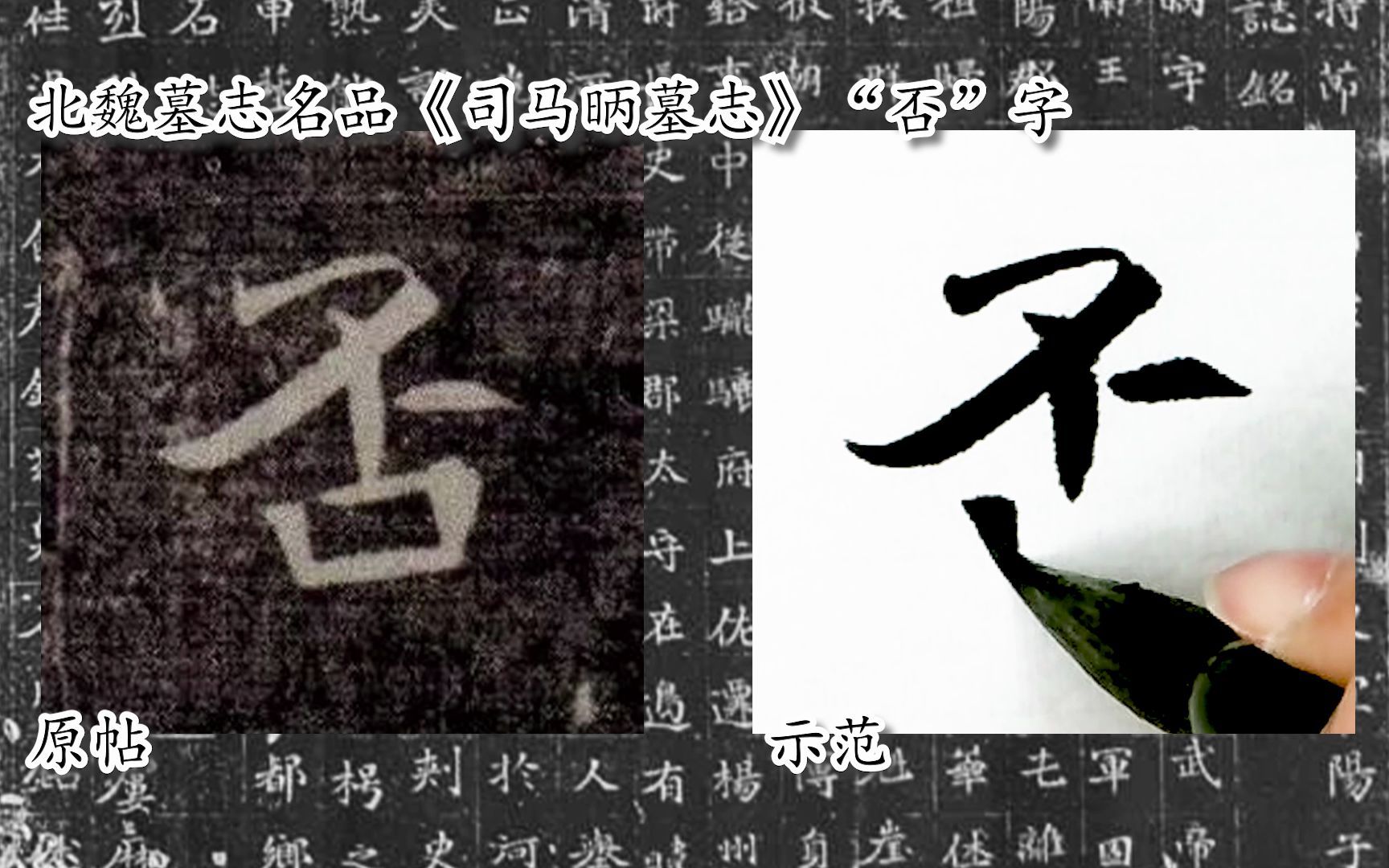 [图]【每日一字】书法系列，周东芬临北魏楷书《司马昞墓志》“否”字