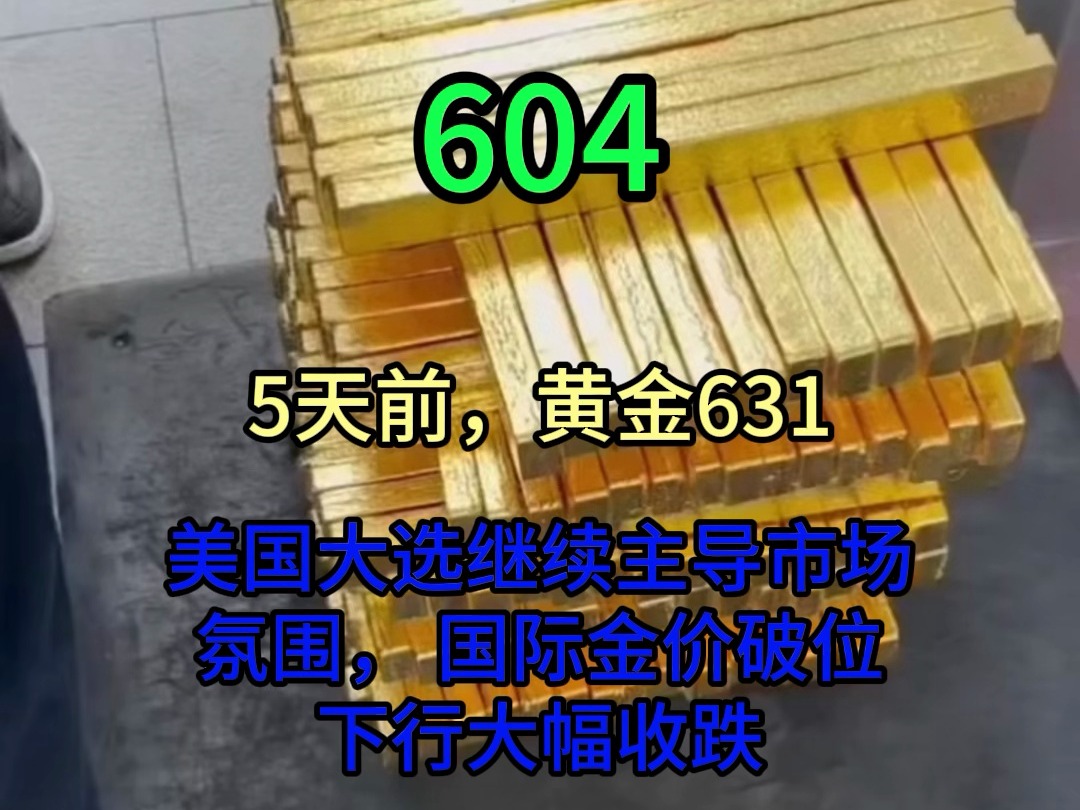 11.12日,黄金又暴跌,今天605,铂金223,上周黄金到了631,原因,美国大选继续主导市场氛围,国际黄金破位大幅下跌 .#123珠宝 #哔哩哔哩bilibili