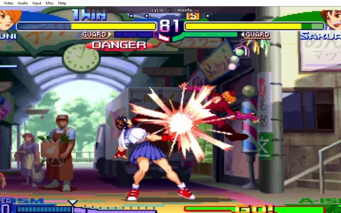 [图]fightcade street fighter alpha 3 - cyclo (V Juni) - moofu (Z Sakura)