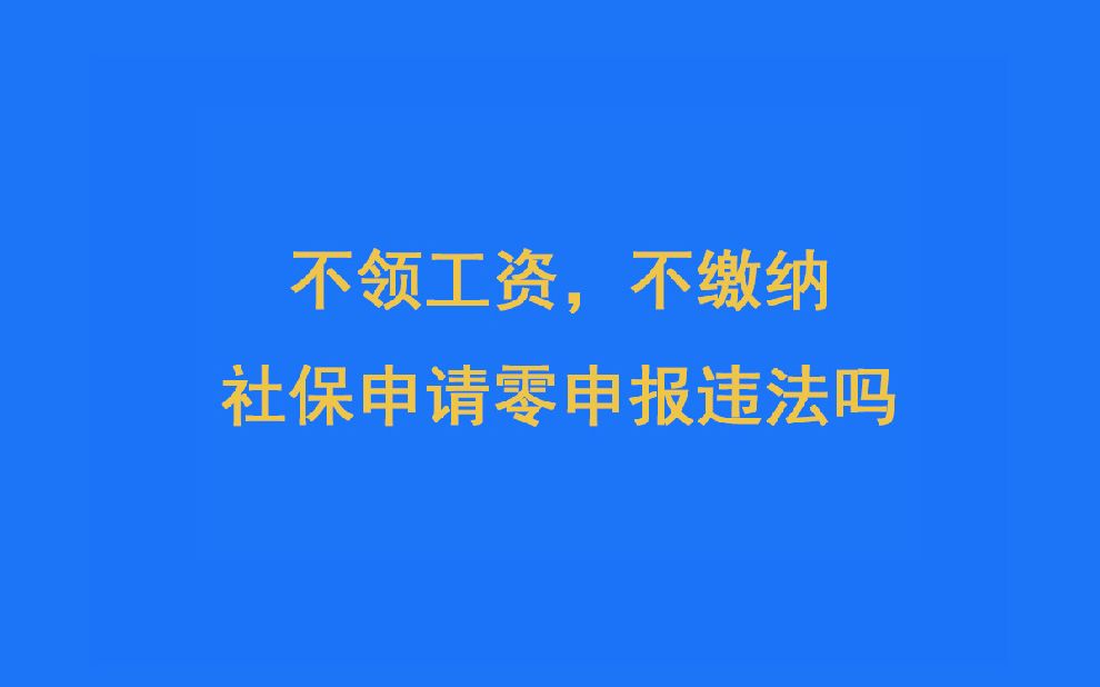 不领工资,不缴纳社保,申请零申报违法吗哔哩哔哩bilibili