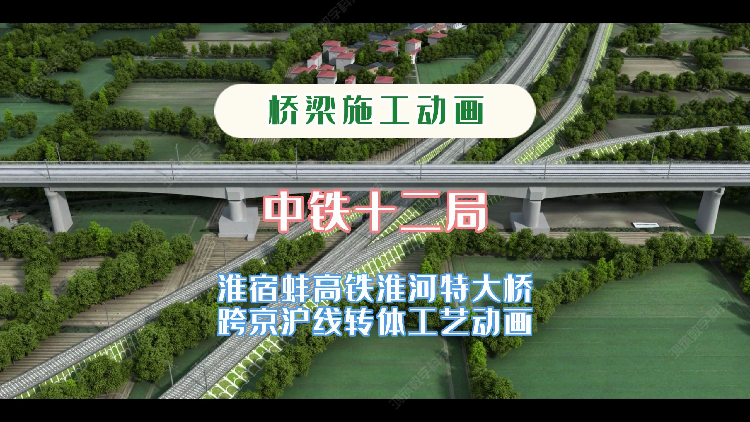 淮宿蚌高铁淮河特大桥跨京沪线转体工艺动画中铁十二局哔哩哔哩bilibili