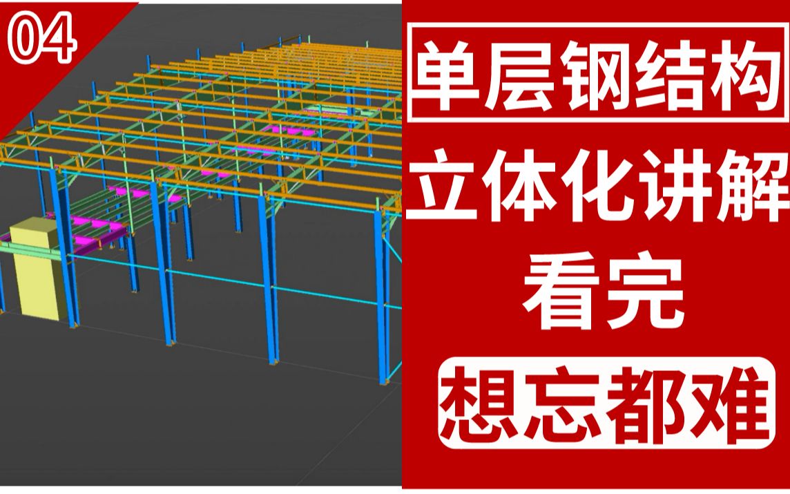 【看模型学注册】听马工立体化讲解(规范条文+3D模型)何为单层钢结构?哔哩哔哩bilibili