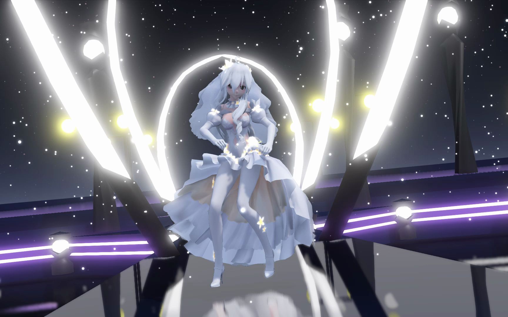 【mmd】花嫁 haku 弱音 反光舞台