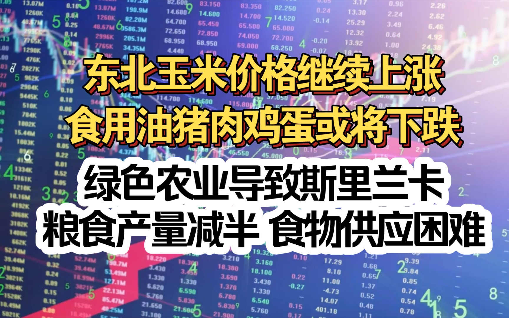 刚刚东北玉米深加工企业再次上调收购价格,中储粮持续拍卖进口玉米;绿色农业让斯里兰卡粮食大幅减产陷入食品危机,低收入国家面临食物供应压力哔...