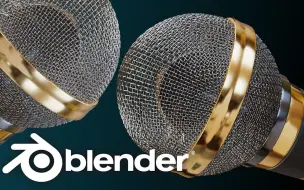 Download Video: Blender麦克风头金属网建模制作教程（中英文字幕）