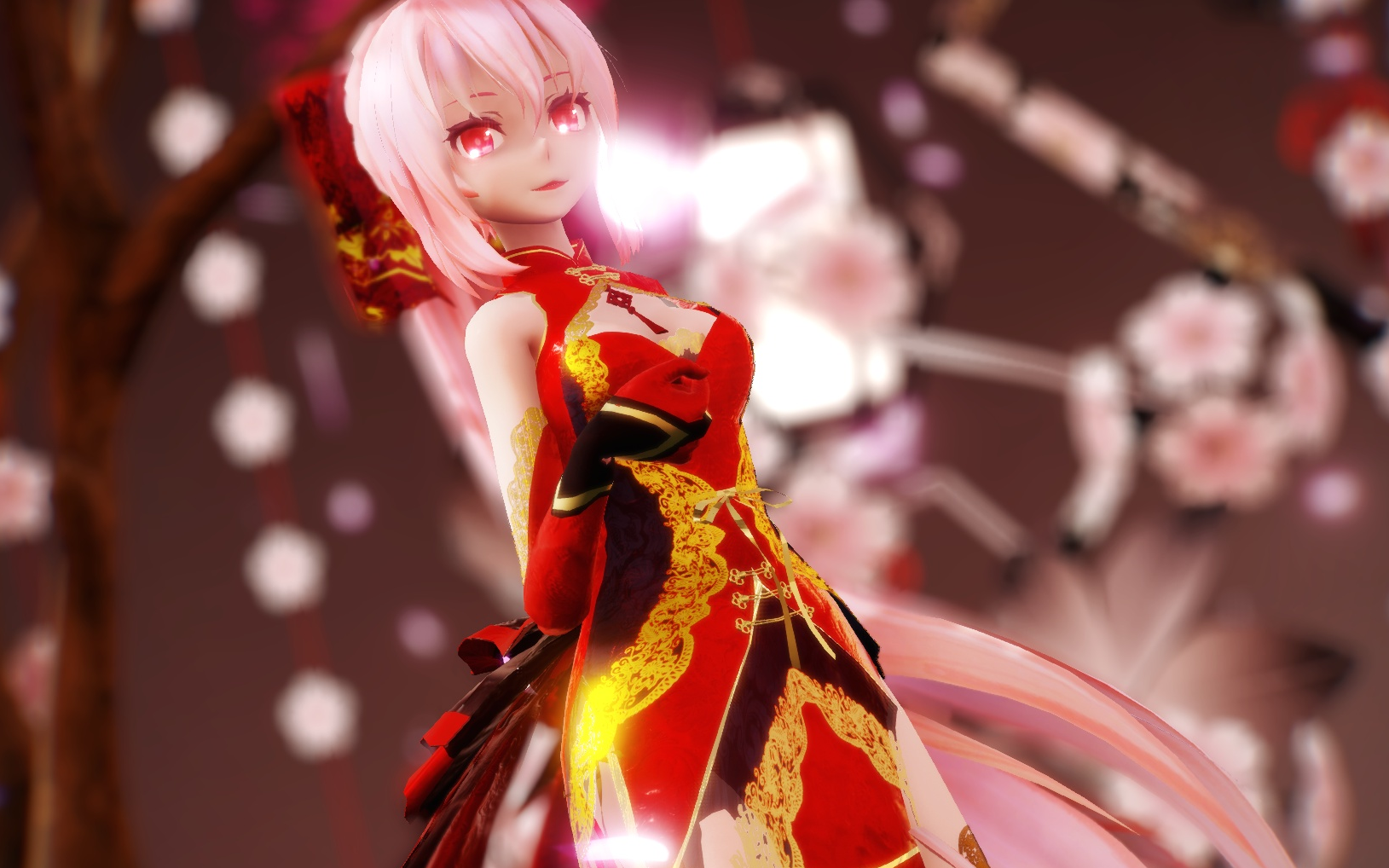 【桃花旗袍】红鸾雕花旗袍巡音