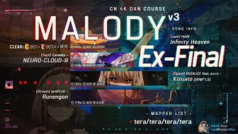 Video herunterladen: [Malody/全国第三] Extra Final Dan v3 C96.85 无暂停Clear！！！