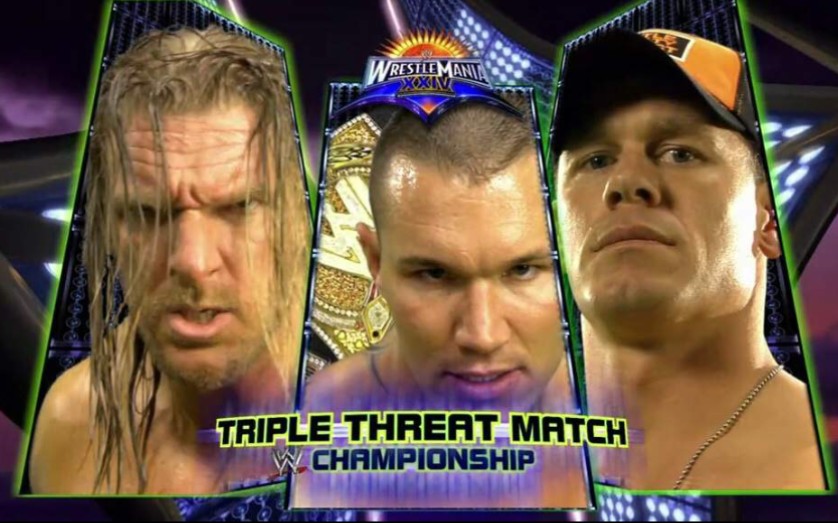 wwe摔角狂热24 塞纳vs兰迪vs王中王hhh 冠军赛全场剪辑