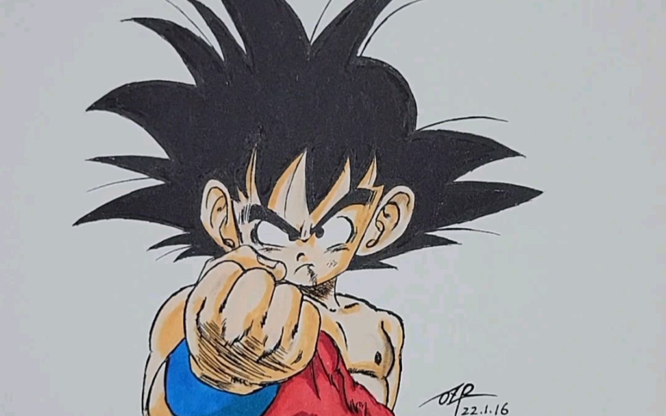 【手绘】龙珠-小悟空 #七龙珠 #随手画 #卡卡罗特 #手绘 #绘画过程