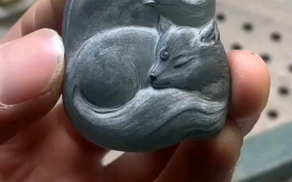 自带仙气的小狐狸,可爱又有灵气～ #玉雕设计 #狐狸