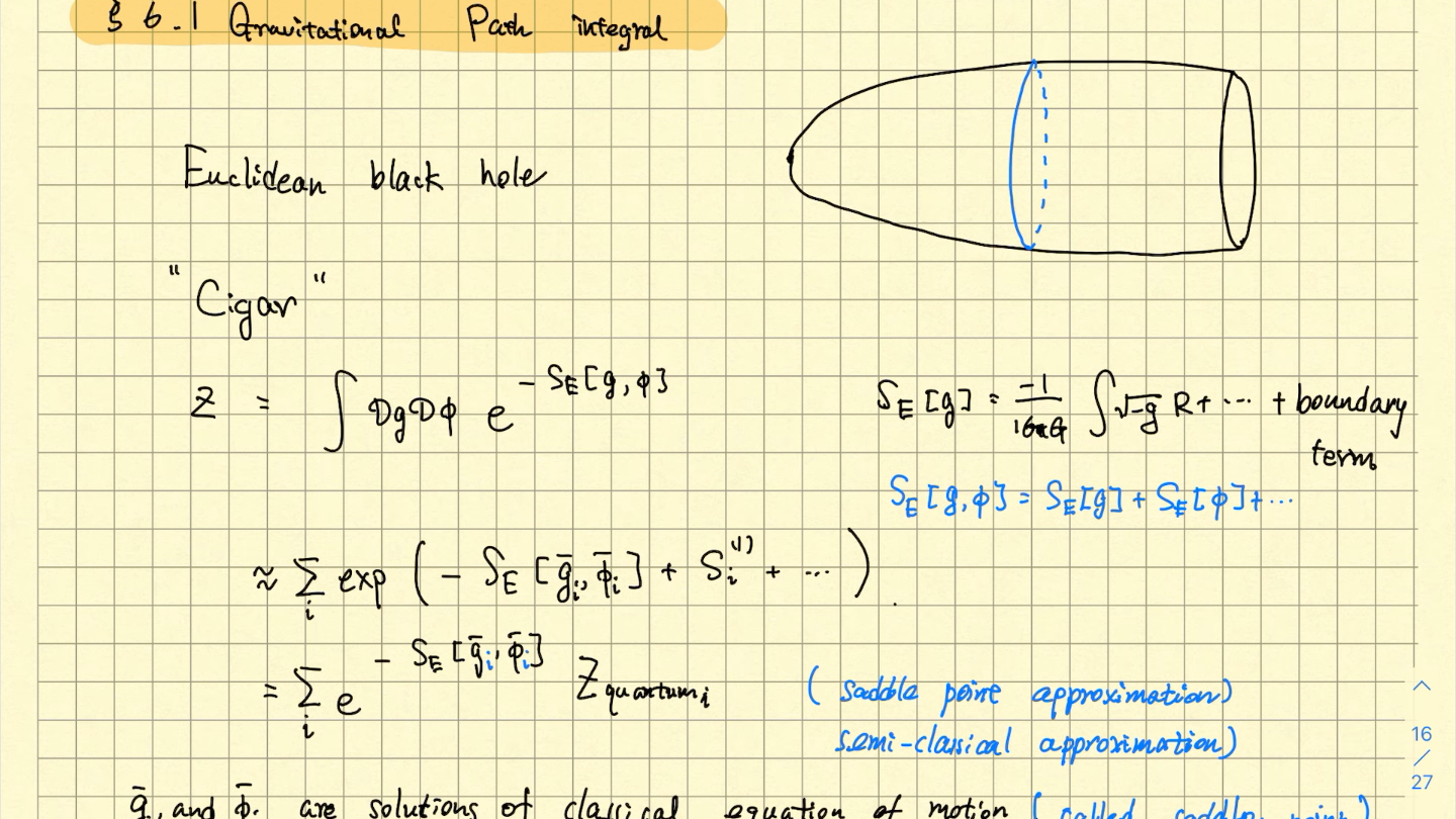 黑洞信息丢失问题中文讲义17:引力路径积分与黑洞熵哔哩哔哩bilibili