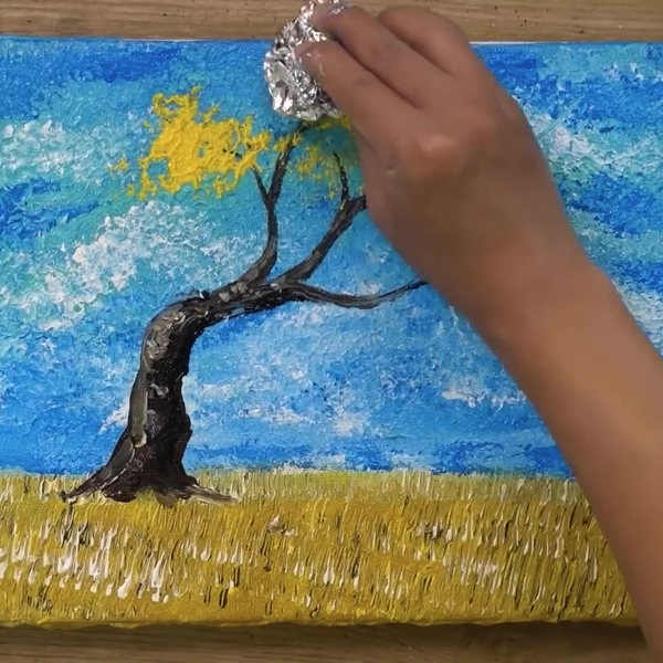 How to Paint a Cherry Tree with Cooking Paper