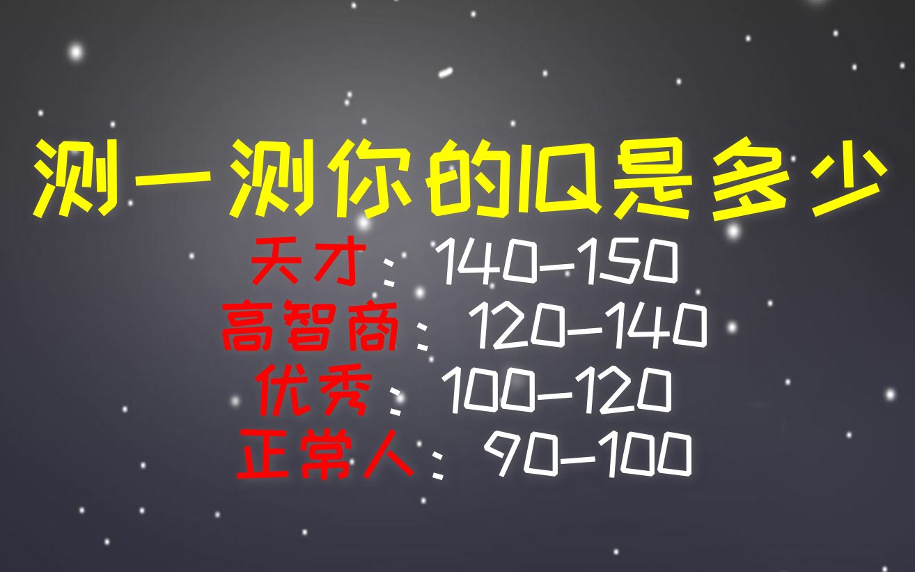 互動視頻國際標準智商測試題來測你的iq有多少