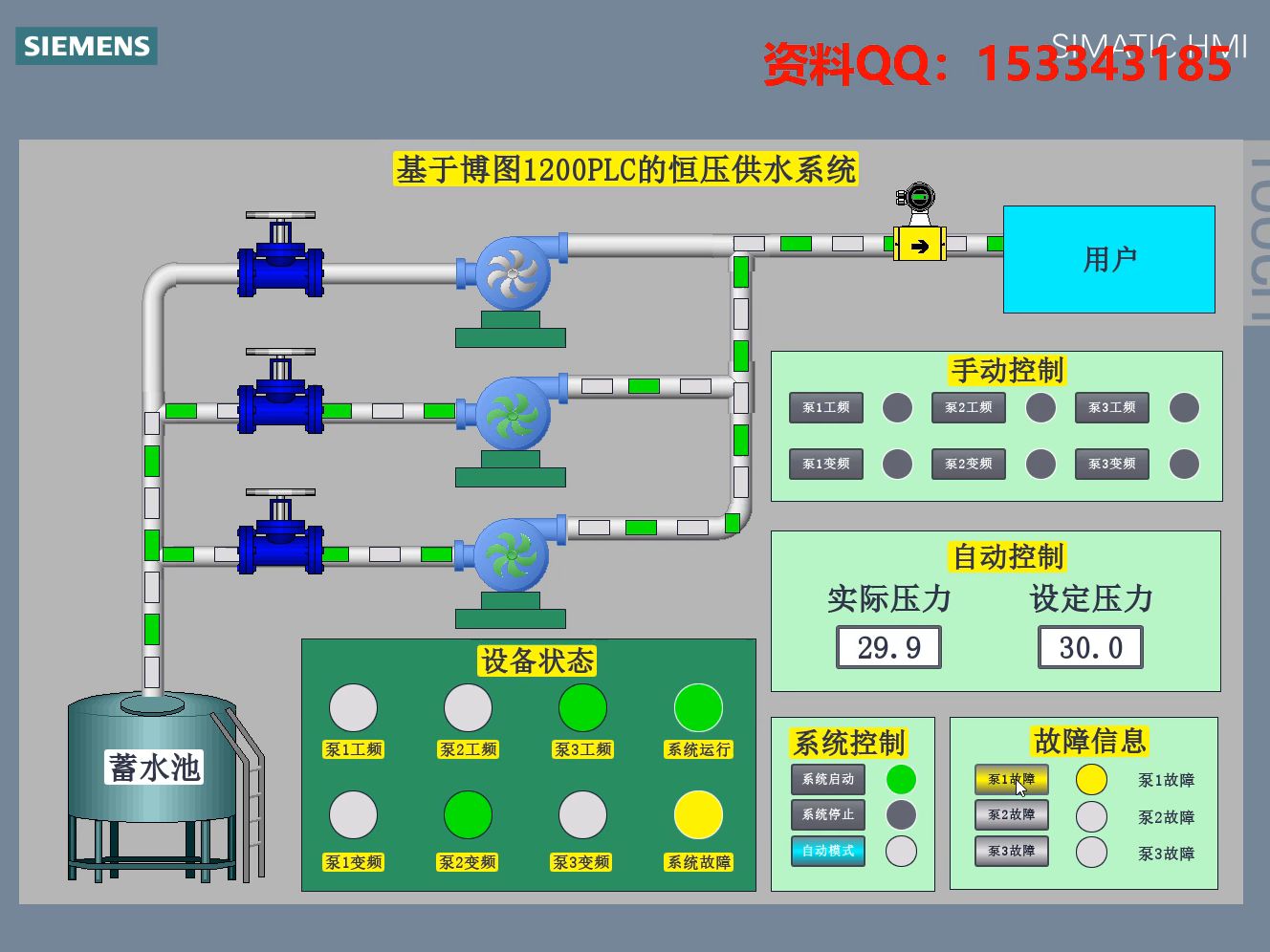 基于博图1200PLC恒压供水控制系统PID控制压力哔哩哔哩bilibili