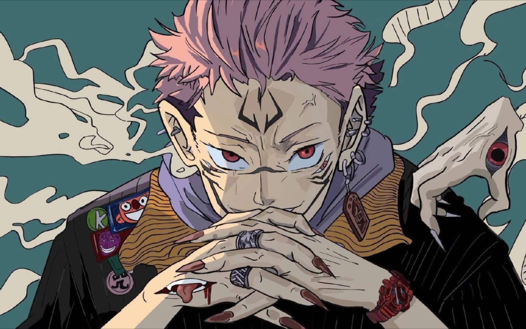 两面宿傩你用时髦的墨镜遮住脸庞仿佛你coolerthanme