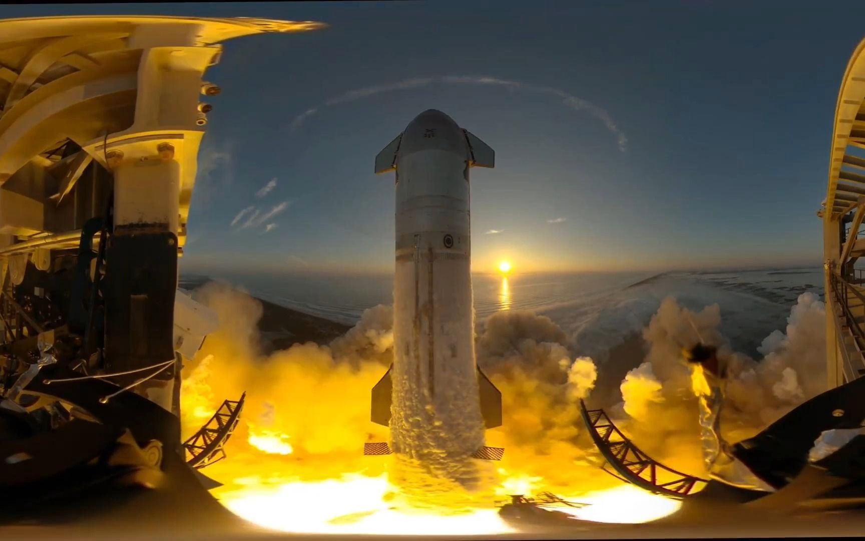 高清视角:spacex的星际飞船,人类历史上最大载人飞船,发射过程振奋