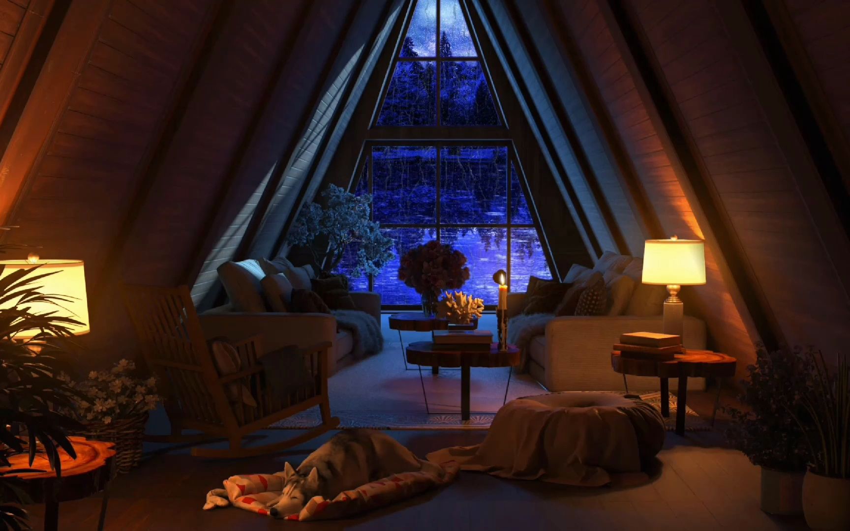 🌧️三角木屋的雨夜,前所未有的体验⚡极度舒适的环境和雨声 9