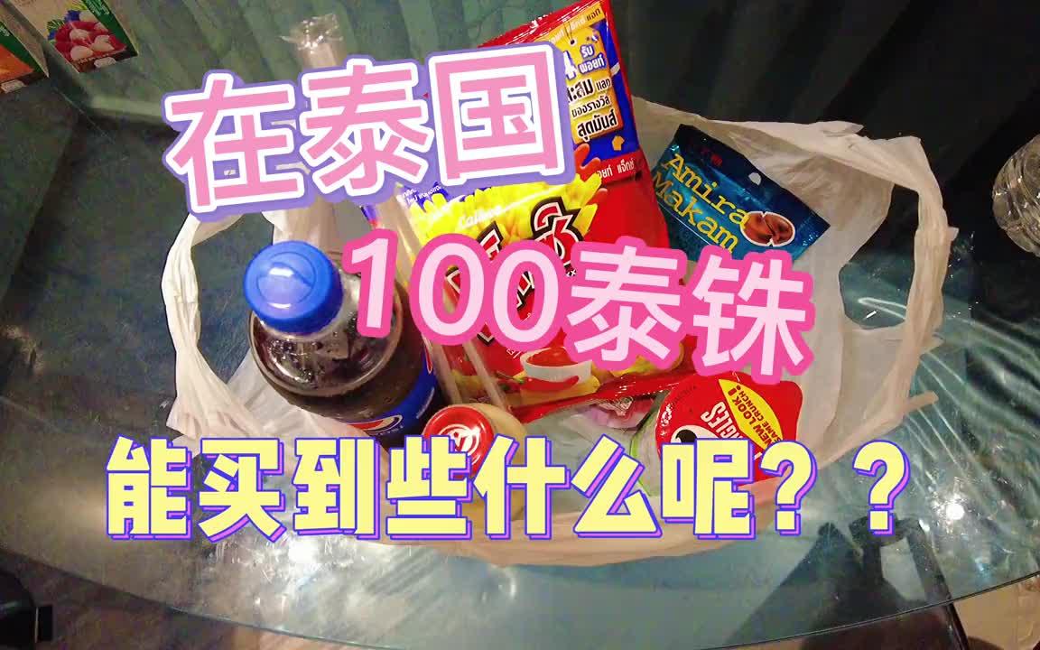 在泰国100泰铢,能买多少东西??哔哩哔哩bilibili