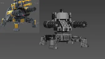 【3dmax建模】机甲炮台模型制作，3dmax布线，卡线教学