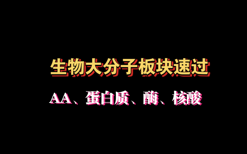 生物化学——生物大分子板块哔哩哔哩bilibili