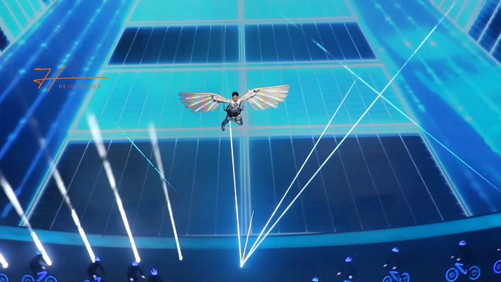 大型高空威亚特技表演 威亚设计制作团队 高空飞人特技表演 景区威亚