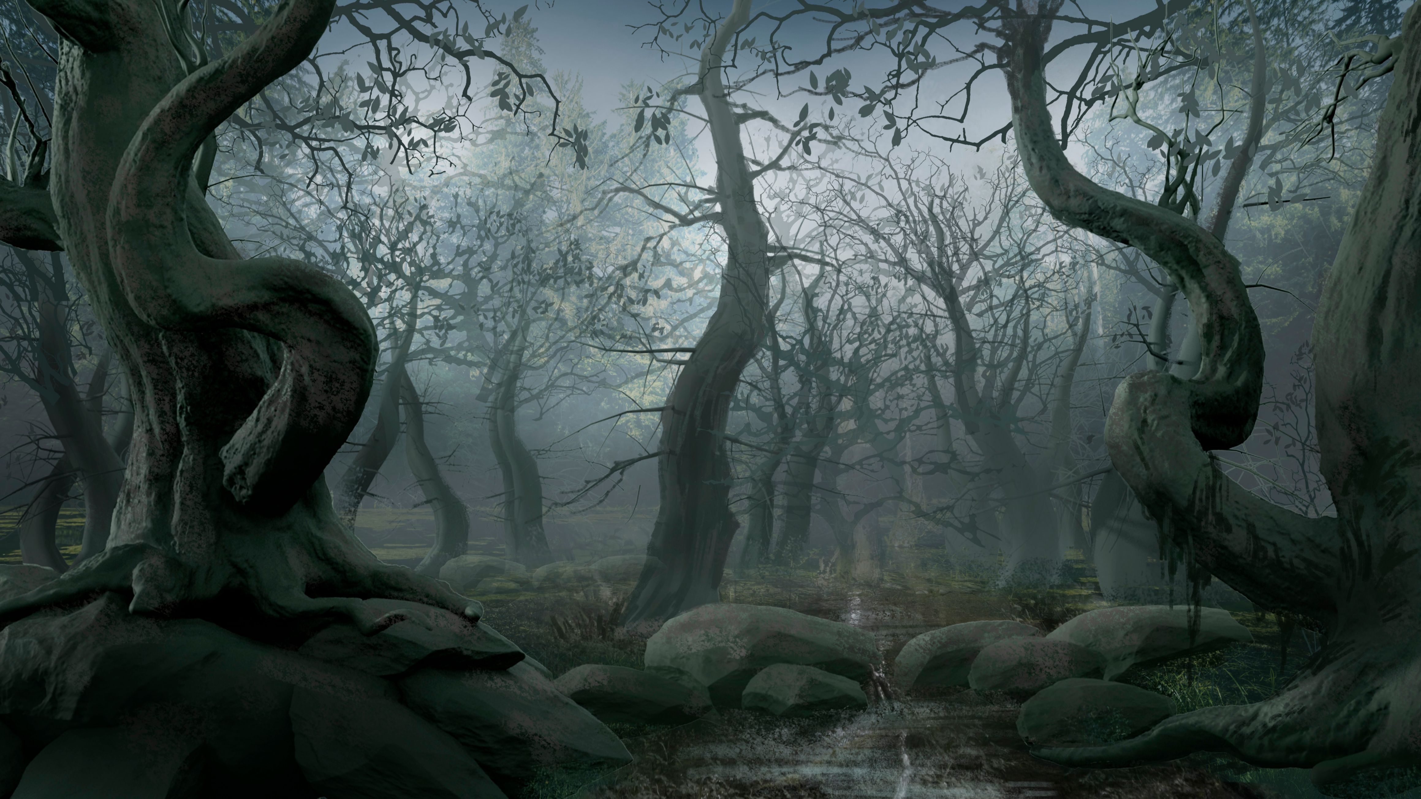 挑战超写实魔幻森林场景模型制作,zbrush高模