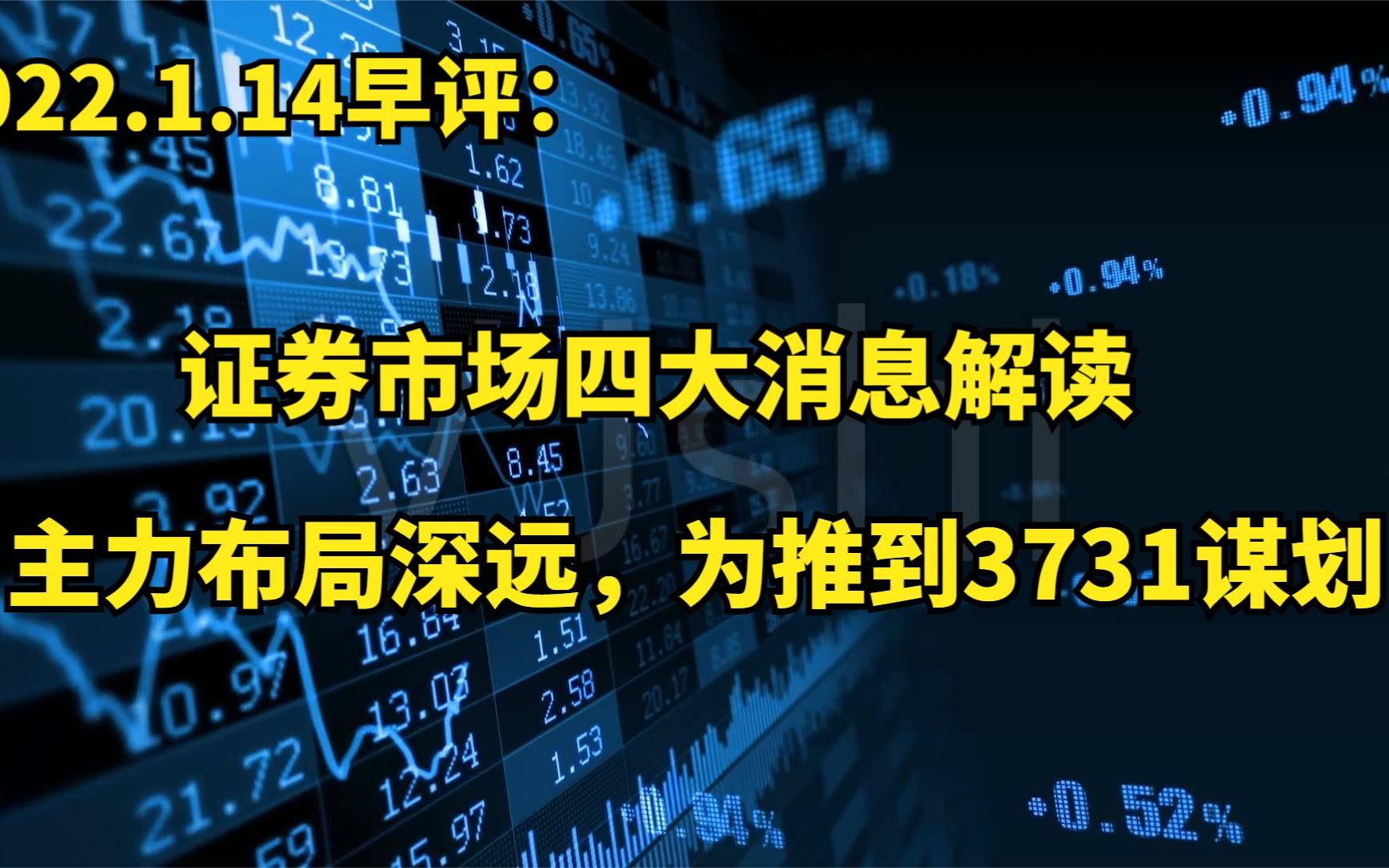 [图]证券市场四大消息解读，主力资金布局深远，为推掉3731点谋划已久