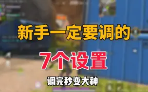 Descargar video: 【震惊】新手一定要调的7个设置