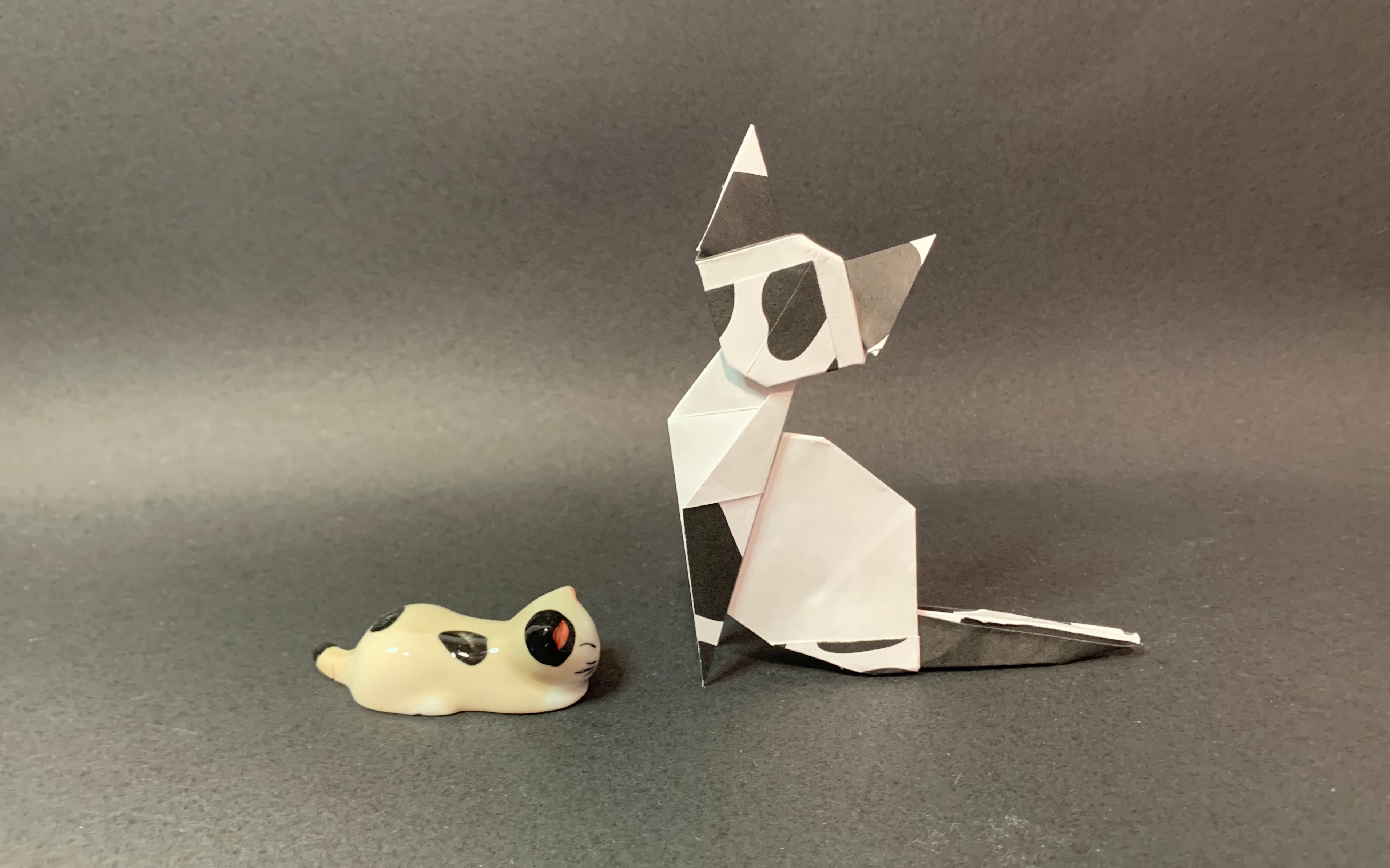 【折纸教程】超可爱的暹罗猫,折纸就是这么有趣哦,这么可爱的萌物都能