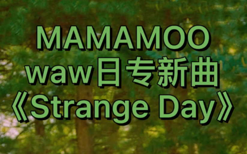 【油管搬运/MAMAMOO】waw日专新曲《Strange Day》哔哩哔哩bilibili