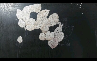 【加油杂货阳i ⷠ漆画】《出水芙蓉》/阳渣渣漆画学习中!哔哩哔哩bilibili