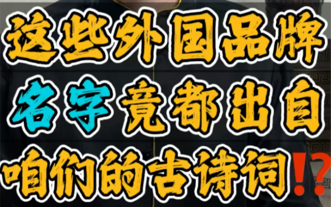 这些外国品牌的中文名字,竟然都是出自咱们的古诗词⁉️#起名 #公司起名 #品牌起名 #美仁起名 #美仁名字学哔哩哔哩bilibili