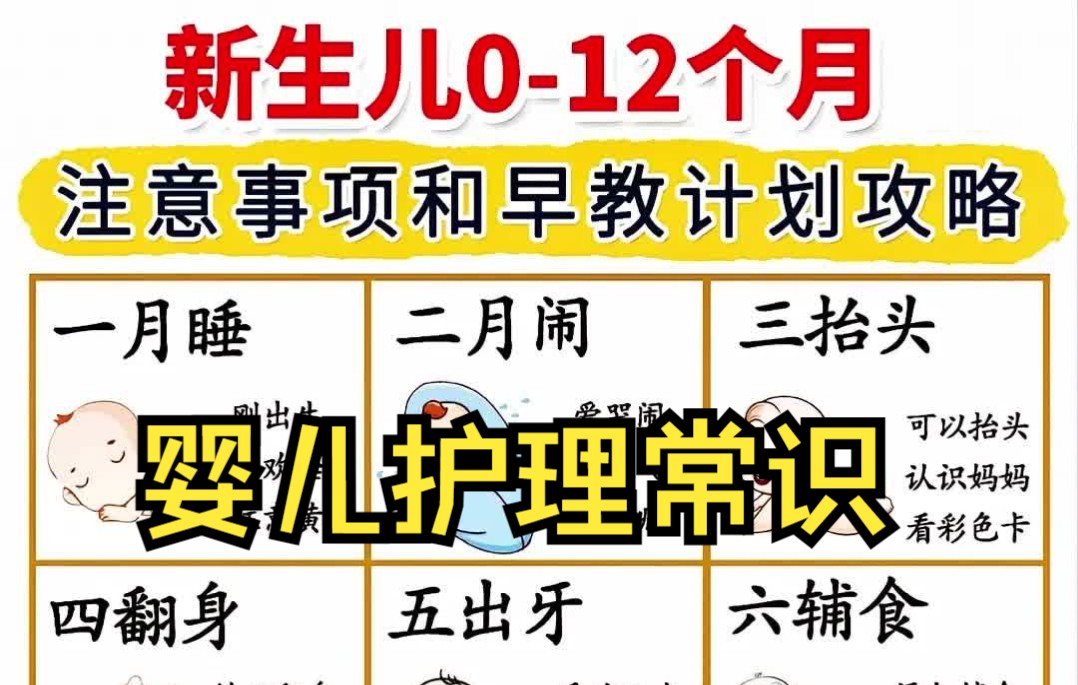 【婴儿护理常识】宝宝发育过程,一月睡,二月闹,三抬头,新手宝妈宝爸必备哔哩哔哩bilibili